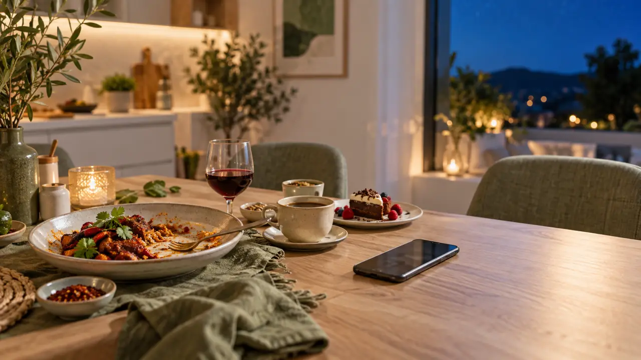 Dîner équilibré dans une ambiance chaleureuse, propice à une soirée apaisée