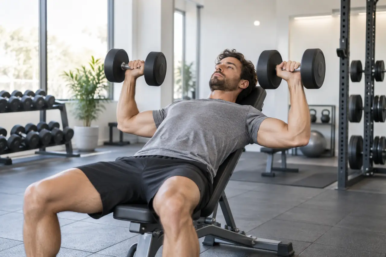 Exercices pour pectoraux : 30 à 45° pour le haut, sans laisser les épaules prendre le relais