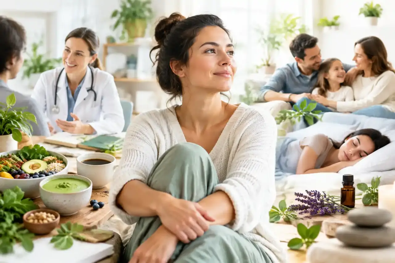 Espace de consultation lumineux et apaisant de TheraVia avec plantes vertes et mobilier en bois naturel